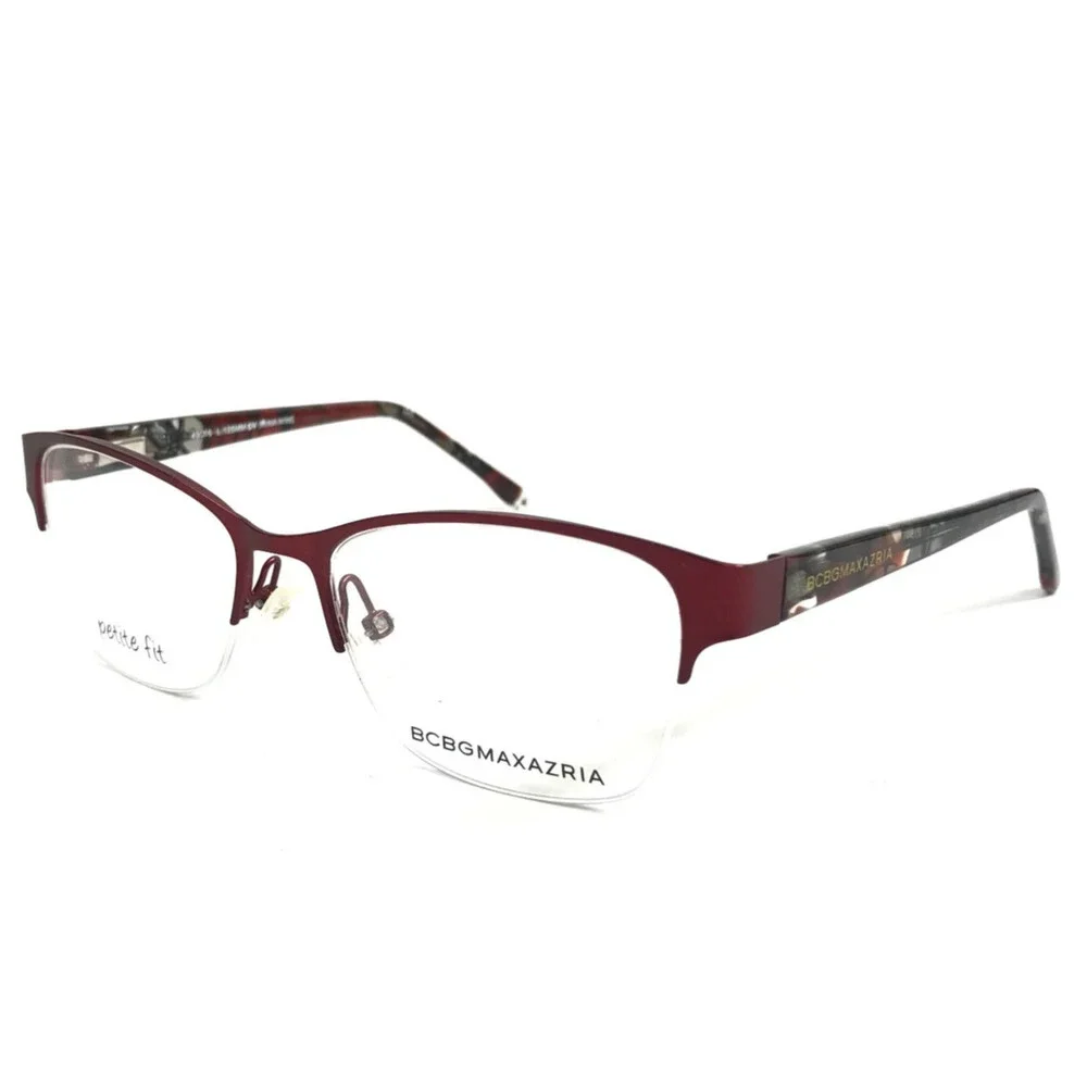 BCBGMAXAZRIA Eyeglasses Frames IRINA WINE Red Brown Cat Eye Half Rim 49-16-125